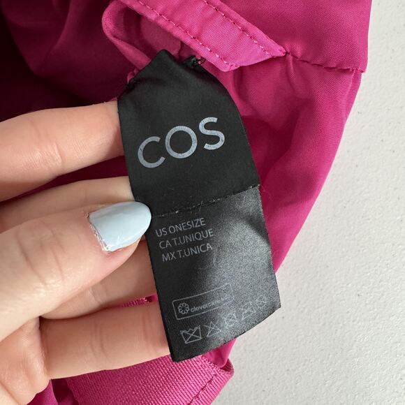 COS Padded Shopper Bag Womens One Size Pink Quilted Puffy Shoulder Small Purse - Picture 14 of 16